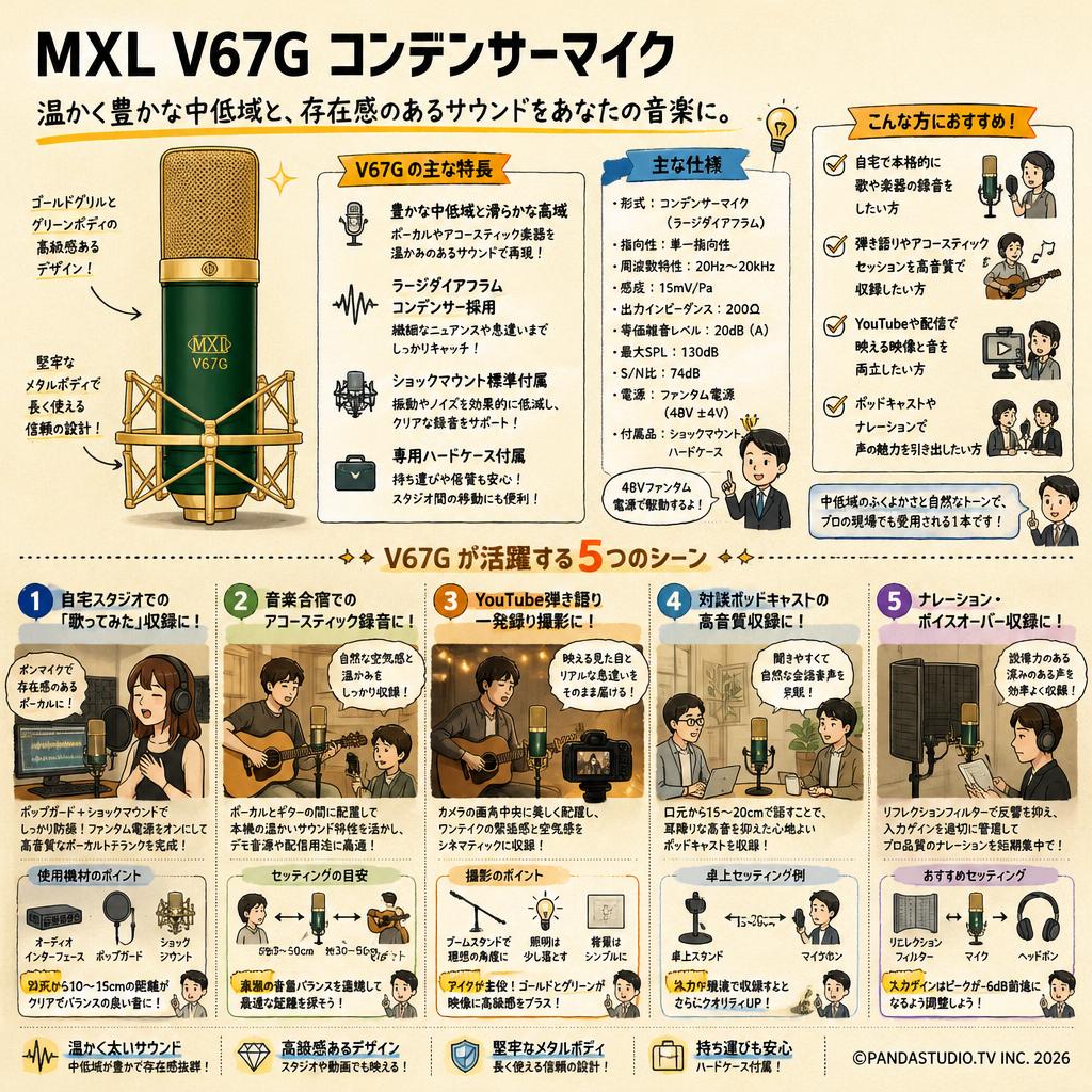 MXL V67G コンデンサーマイク 用途
