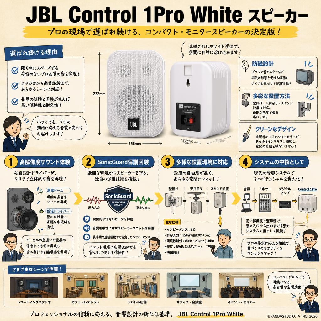 JBL  Control 1Pro White スピーカー 概要