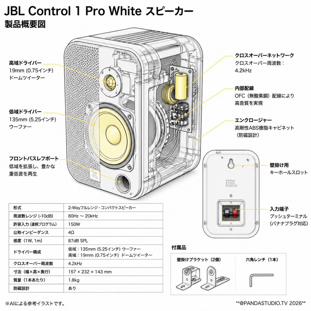 JBL  Control 1Pro White スピーカー スペック