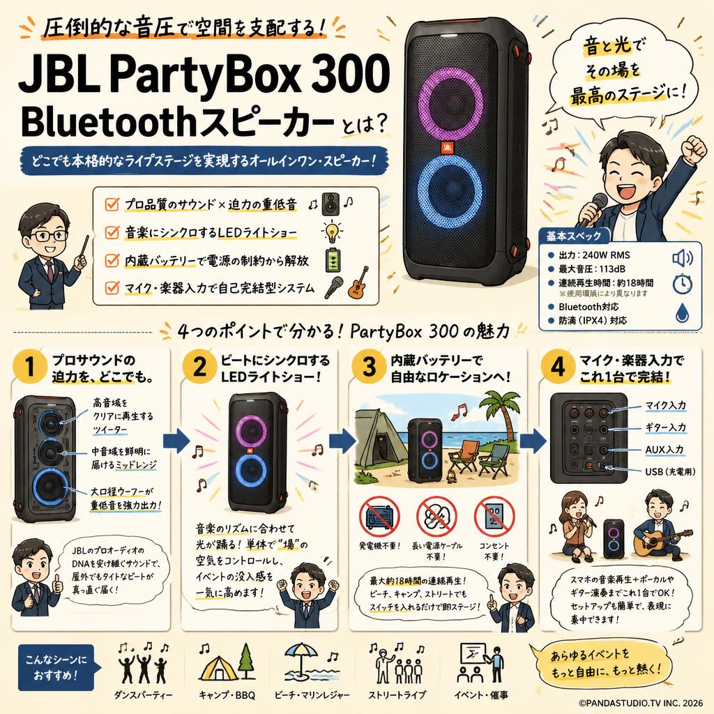 JBL  PartyBox 300 Bluetoothスピーカー 概要