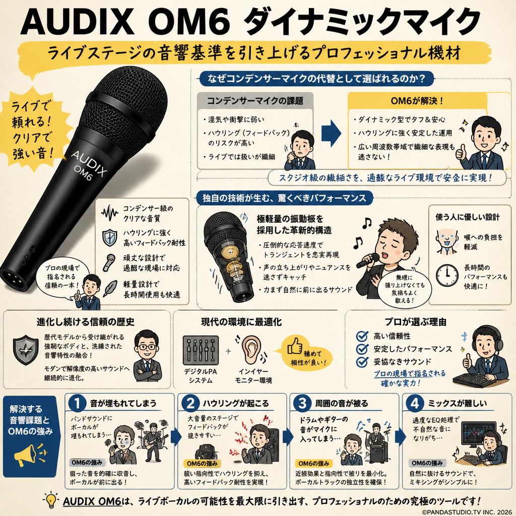 AUDIX  OM6 ダイナミックマイク 概要
