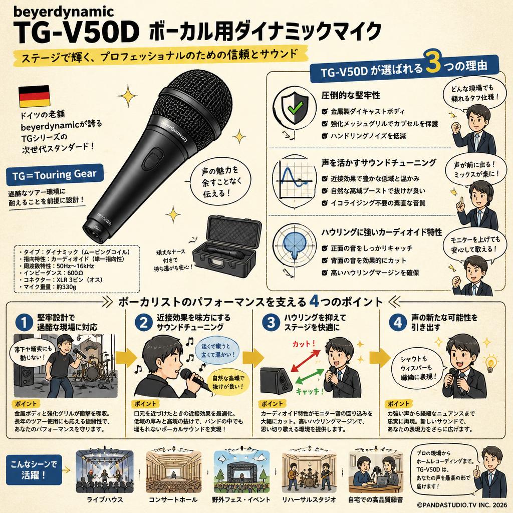 beyerdynamic  TG-V50D ボーカル用ダイナミックマイク 概要