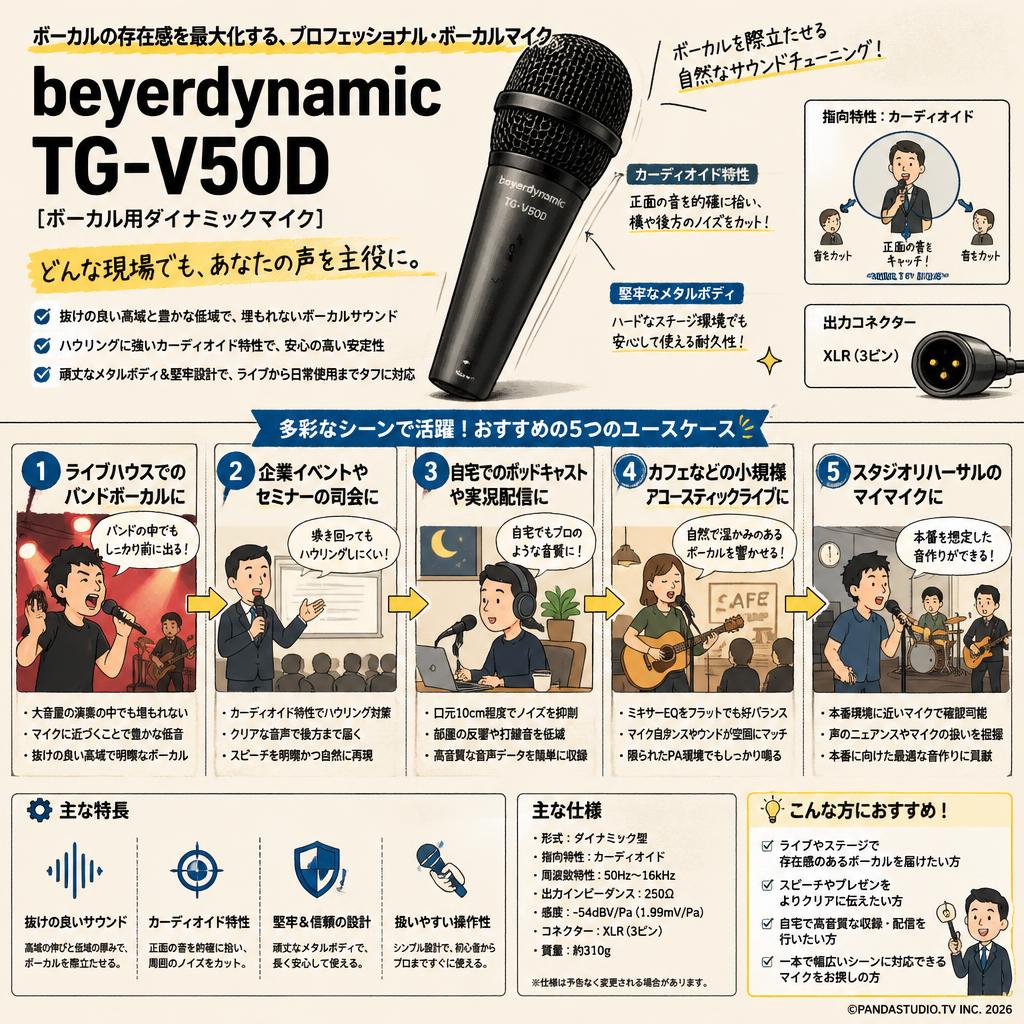 beyerdynamic  TG-V50D ボーカル用ダイナミックマイク 用途