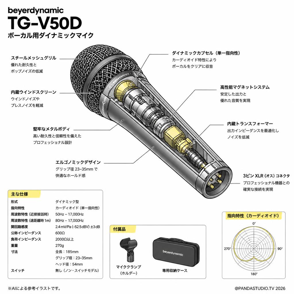 beyerdynamic  TG-V50D ボーカル用ダイナミックマイク スペック