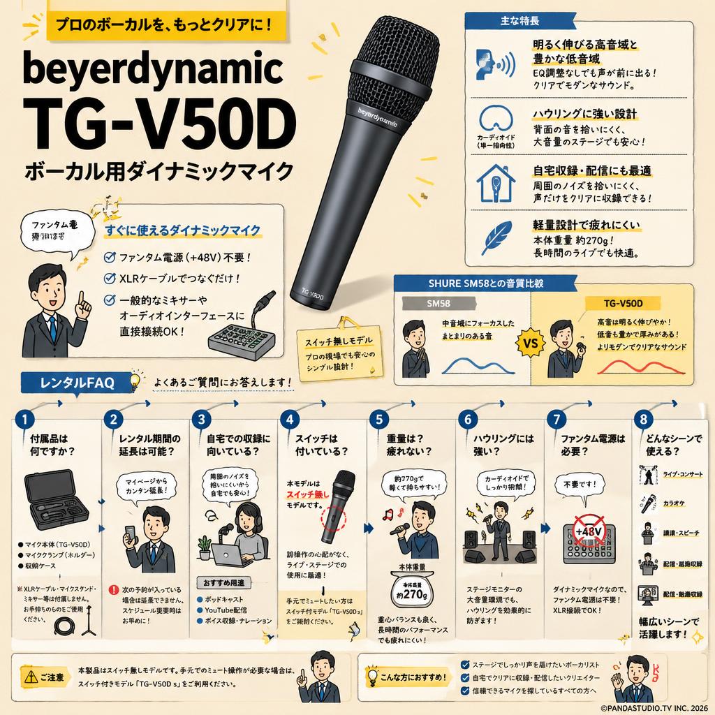 beyerdynamic  TG-V50D ボーカル用ダイナミックマイク FAQ（よくある質問と答え）