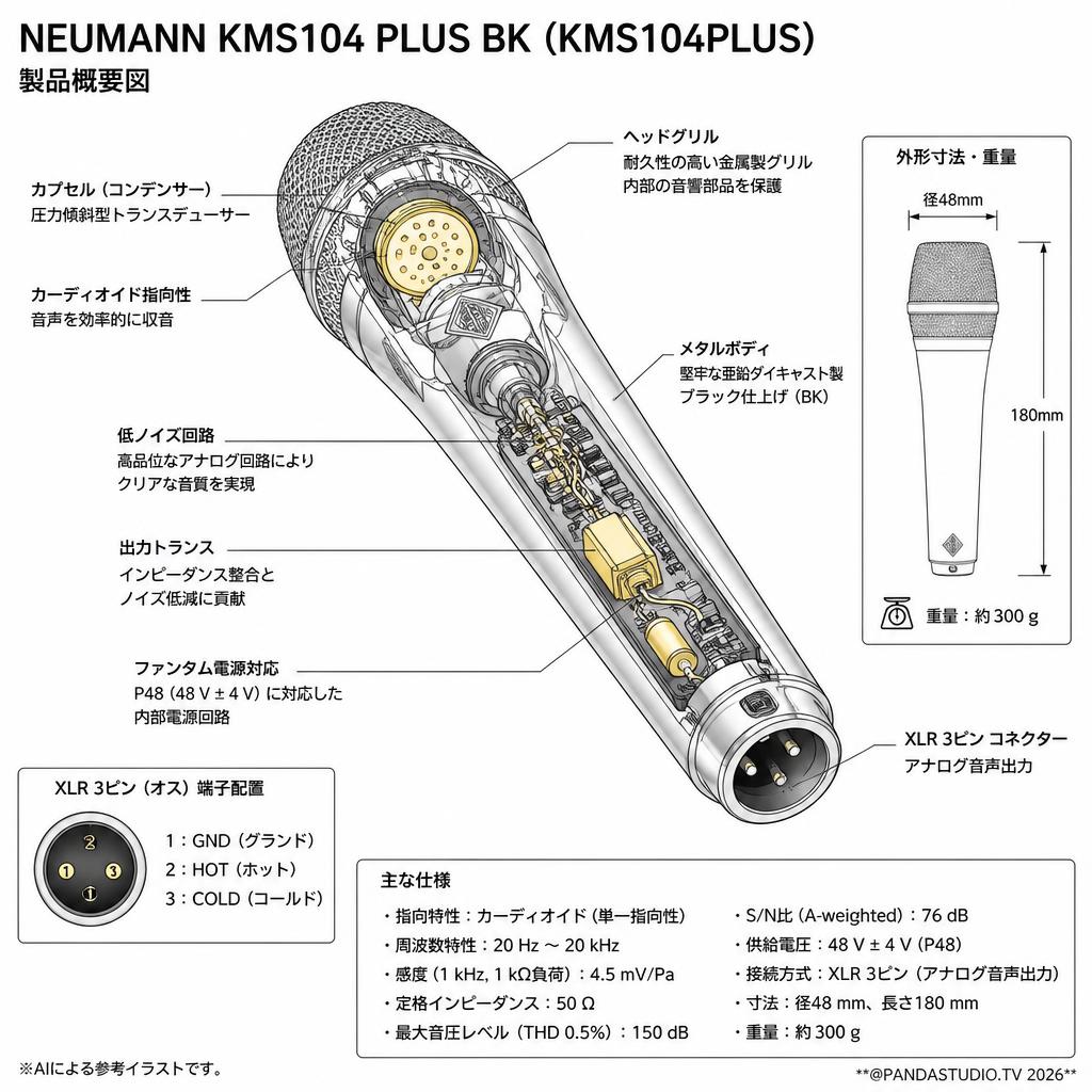 NEUMANN KMS104 PLUS BK (KMS104PLUS) スペック