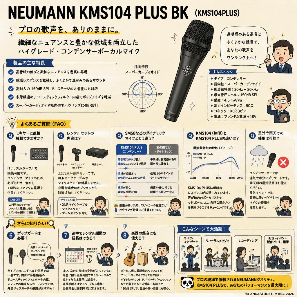 NEUMANN KMS104 PLUS BK (KMS104PLUS) FAQ（よくある質問と答え）