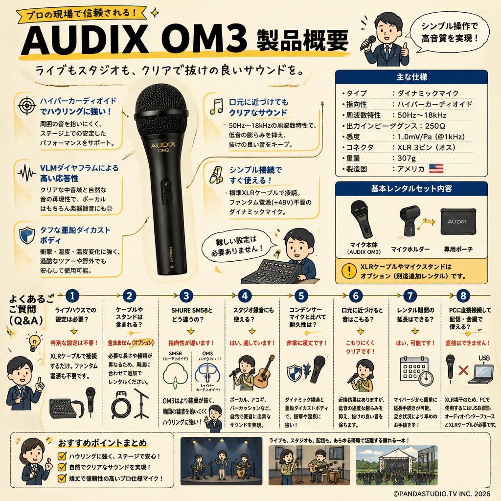 AUDIX OM3 FAQ（よくある質問と答え）