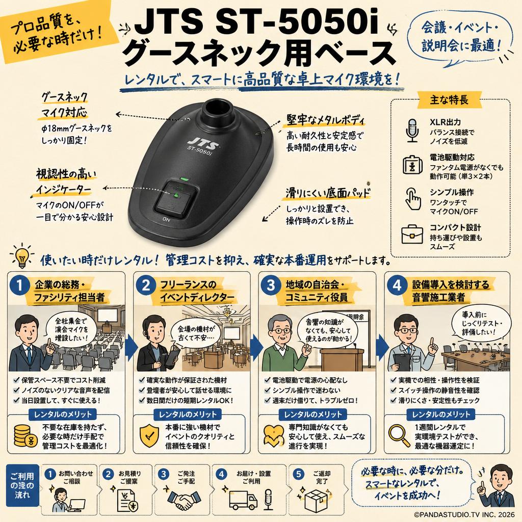 JTS ST-5050i グースネック用ベース おもな対象のお客様