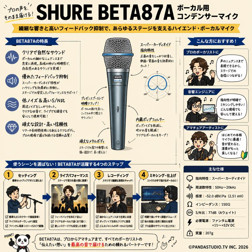 SHURE BETA87A ボーカル用コンデンサーマイク おもな対象のお客様