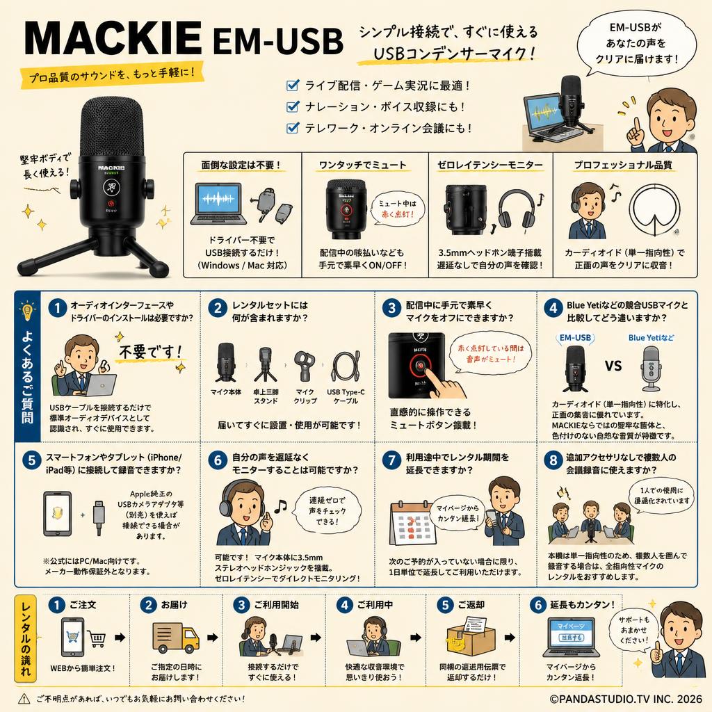 MACKIE  EM-USB FAQ（よくある質問と答え）