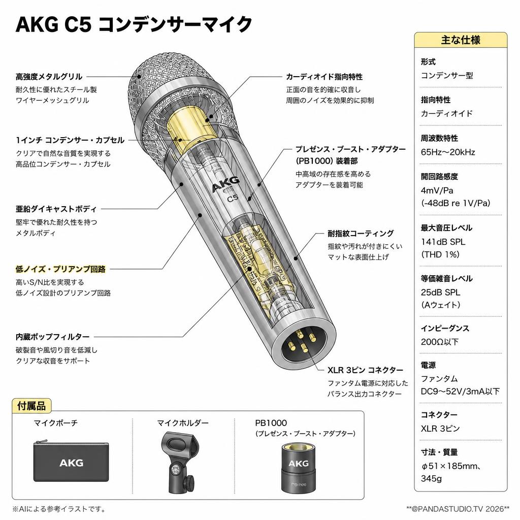 AKG  C5 コンデンサーマイク スペック