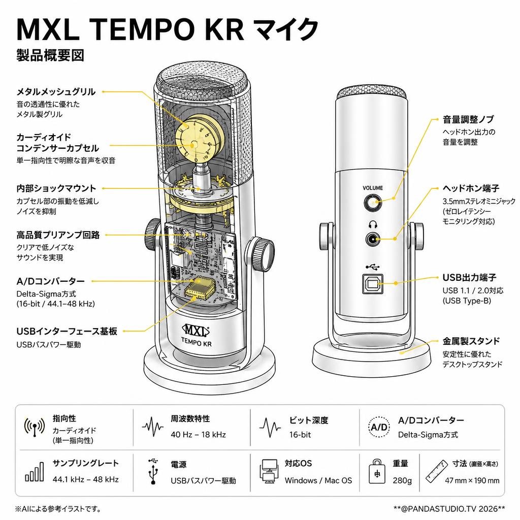 MXL  TEMPO KR マイク スペック