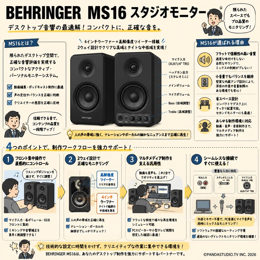 BEHRINGER  MS16　スタジオモニター 概要