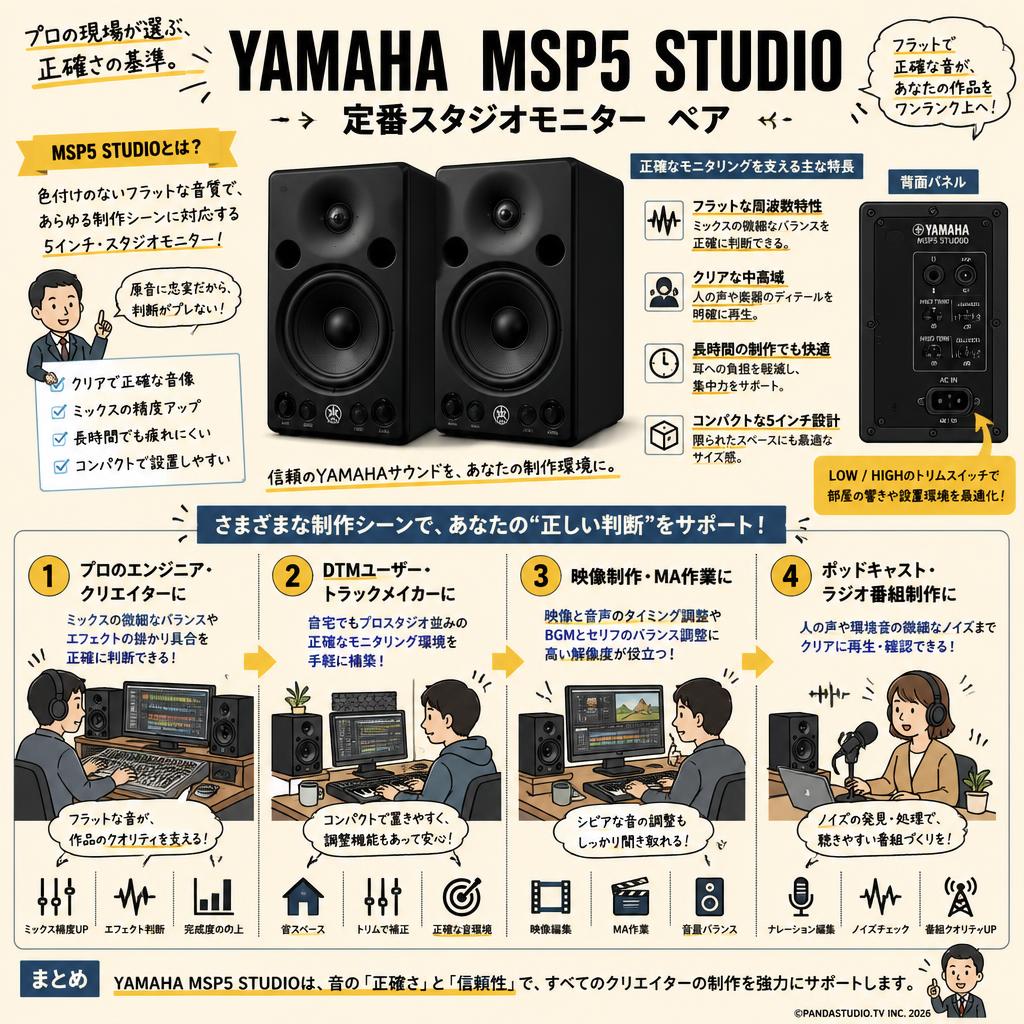 YAMAHA  MSP5 STUDIO 定番スタジオモニター ペア おもな対象のお客様