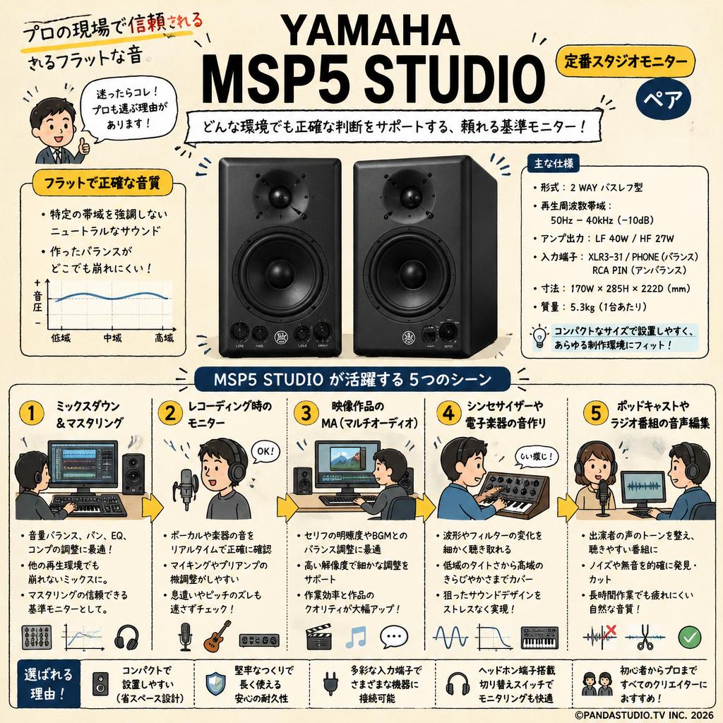 YAMAHA  MSP5 STUDIO 定番スタジオモニター ペア 用途