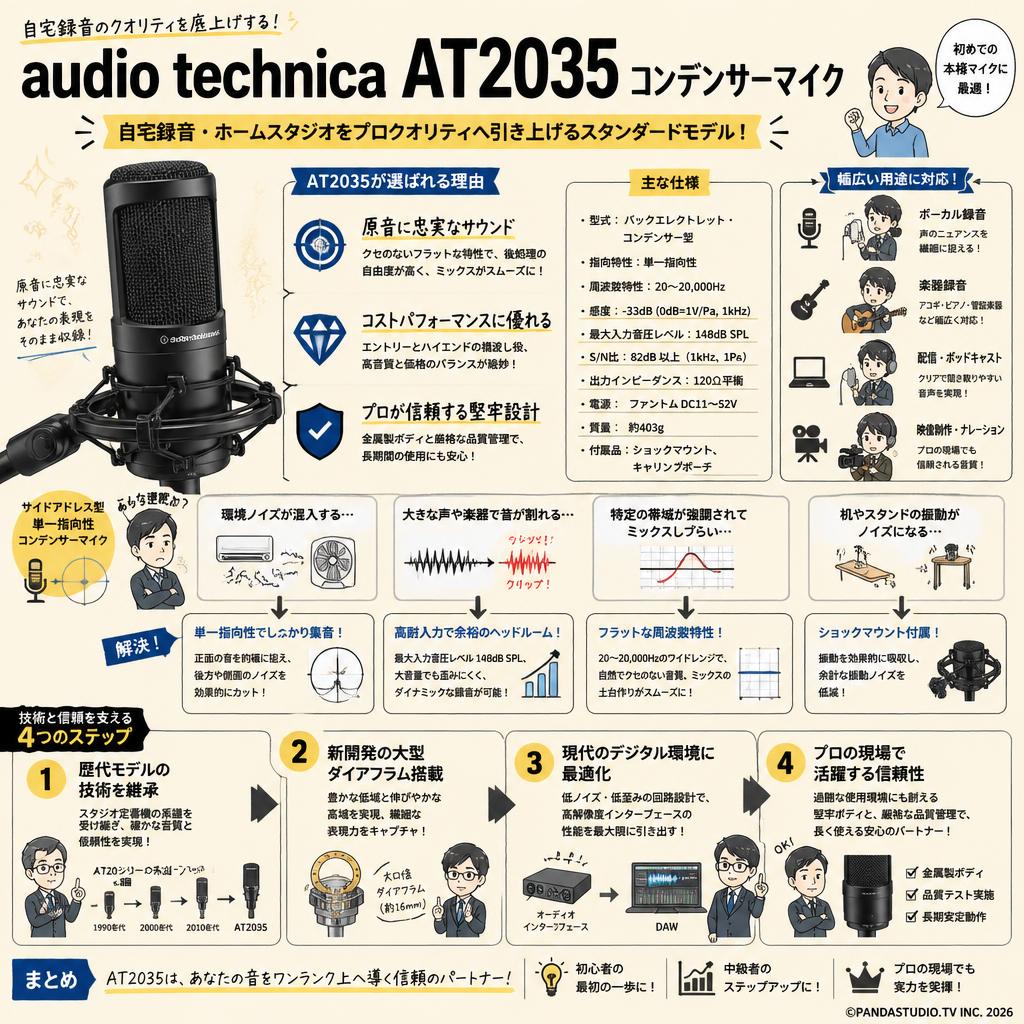 audio technica AT2035 コンデンサーマイク 概要