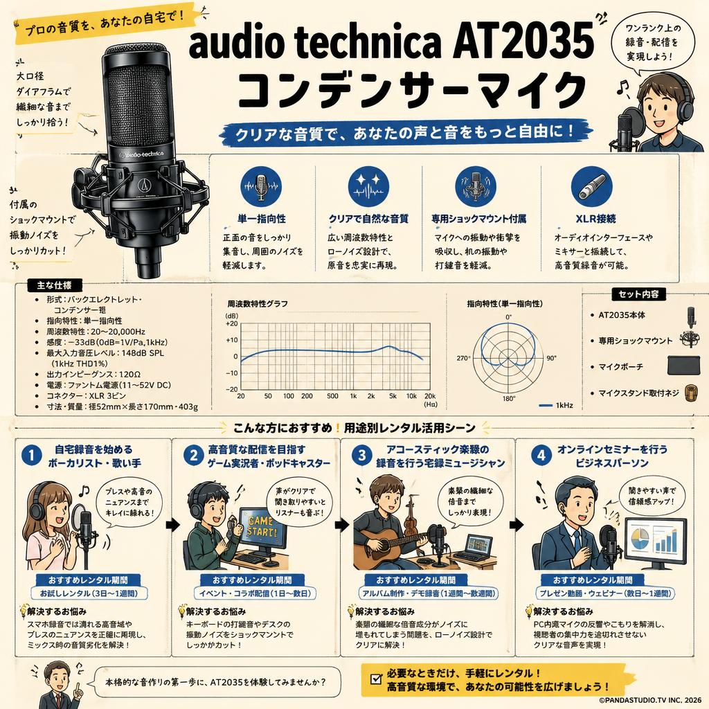 audio technica AT2035 コンデンサーマイク おもな対象のお客様