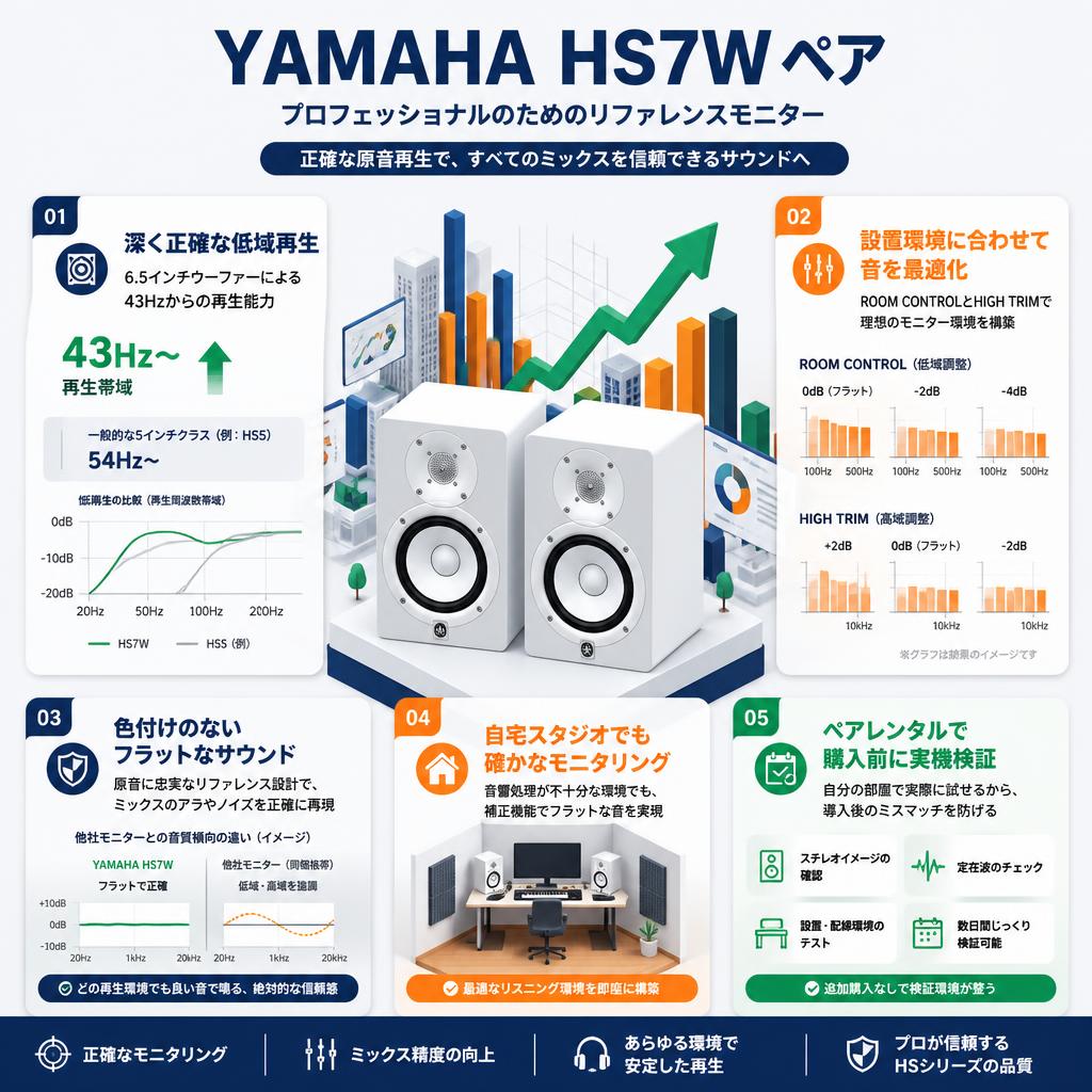 YAMAHA HS7W ペア セールスポイント