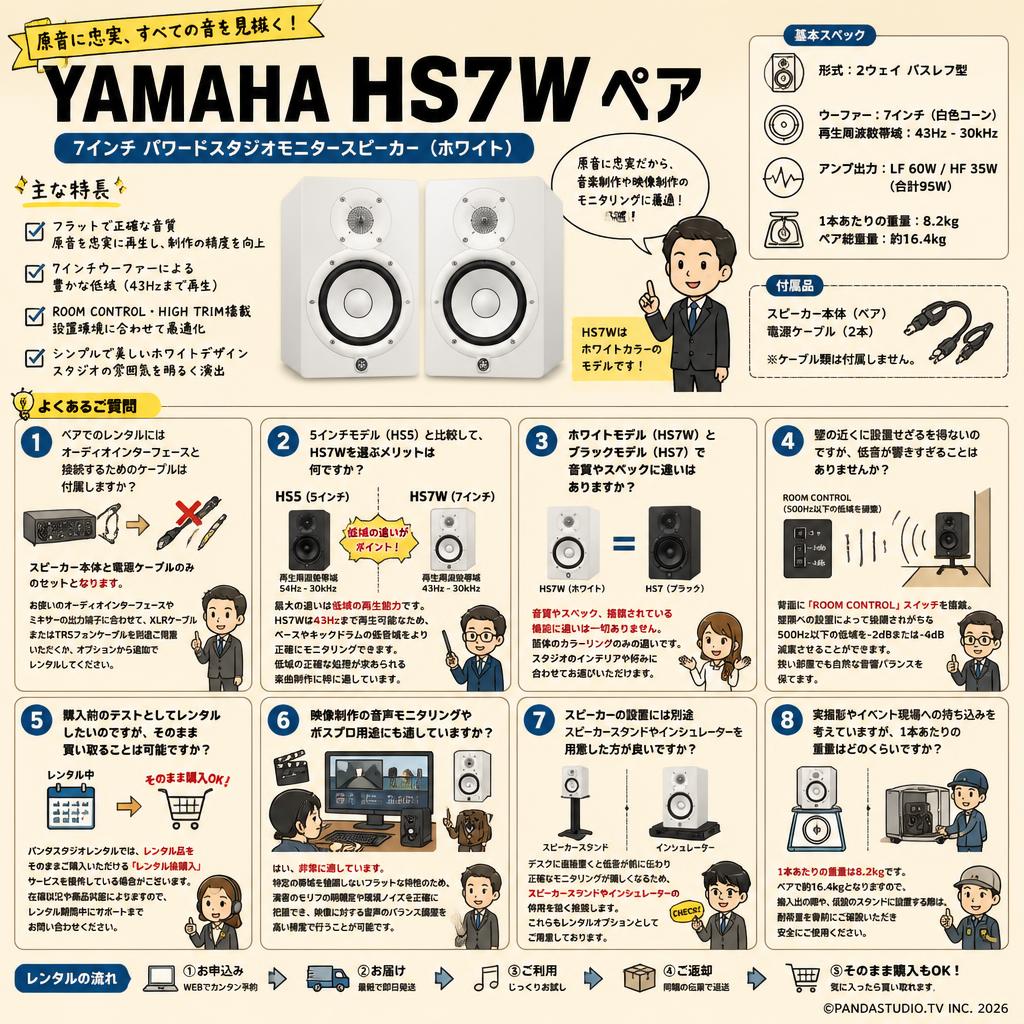 YAMAHA HS7W ペア FAQ（よくある質問と答え）