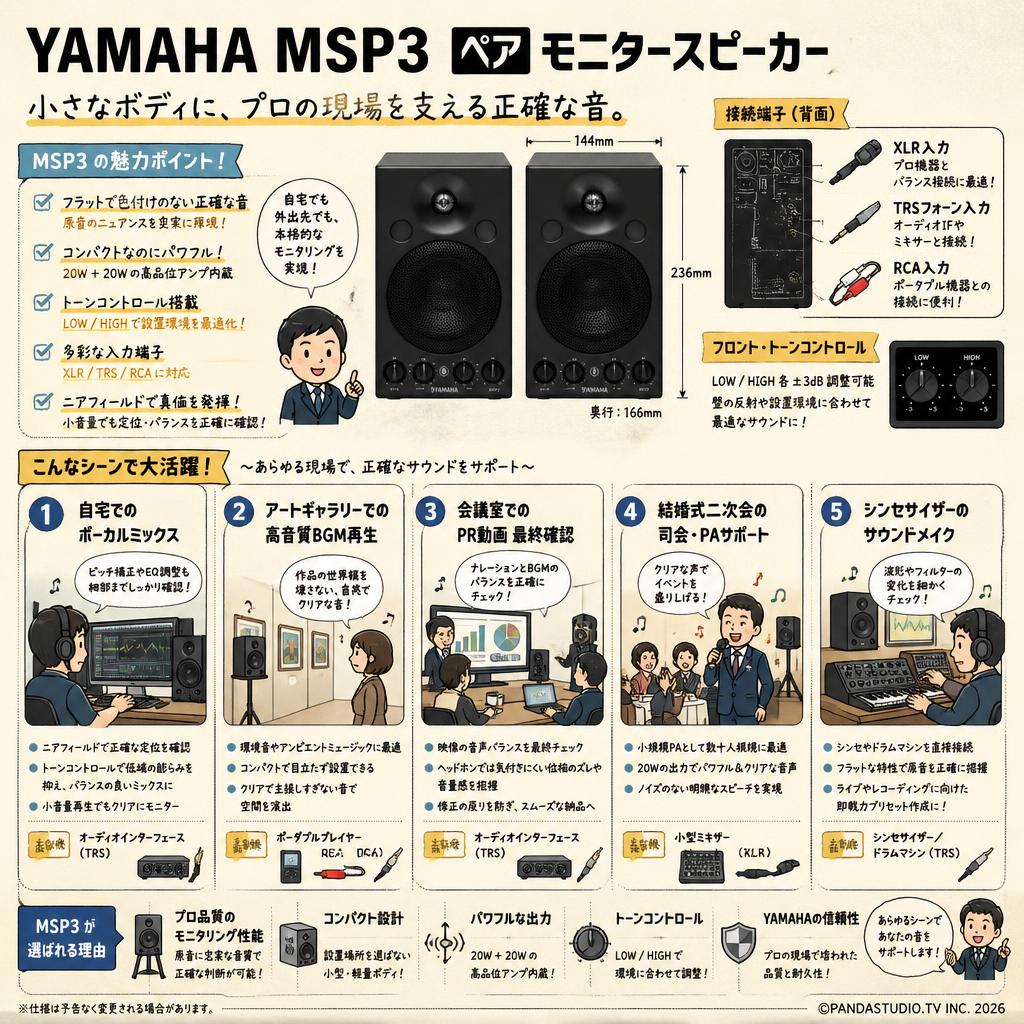 YAMAHA MSP3 ペア モニタースピーカー 用途