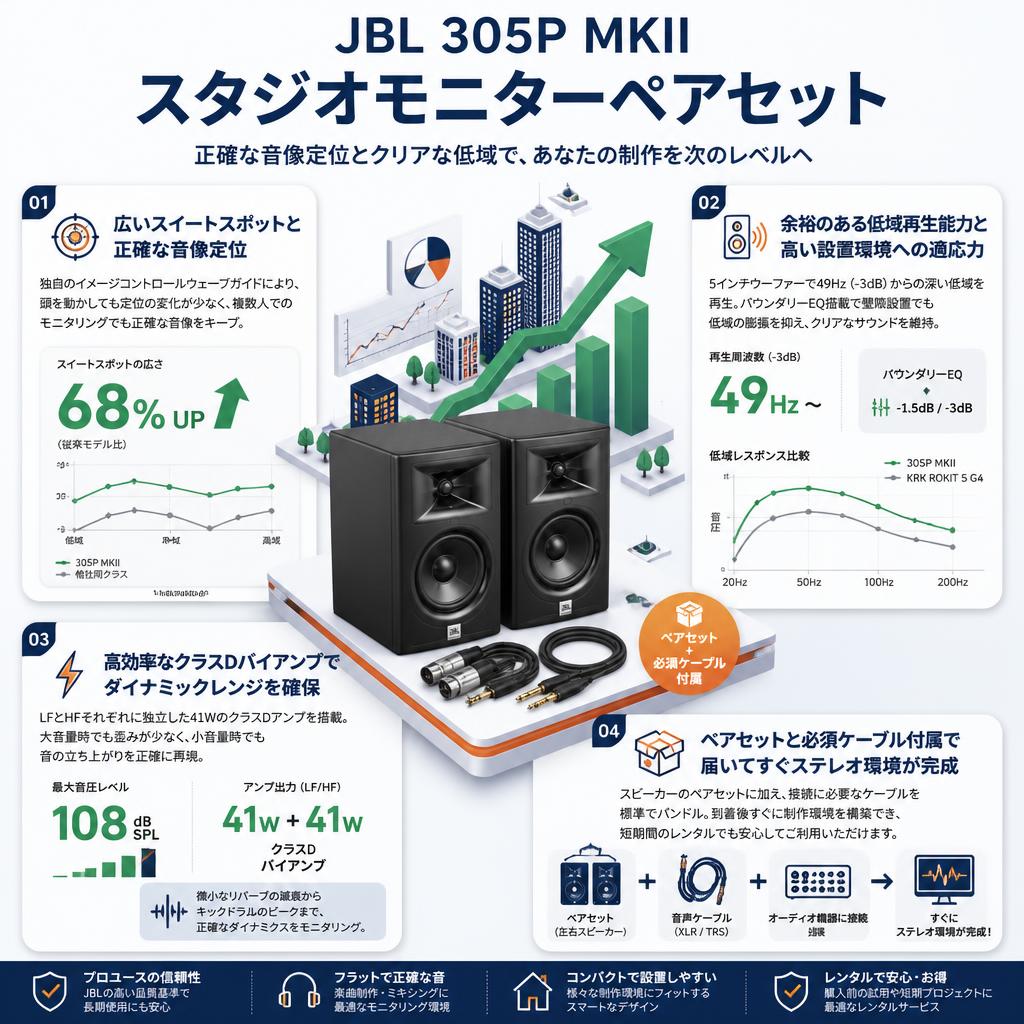 JBL 305P MKII スタジオモニターペアセット | パンダスタジオ
