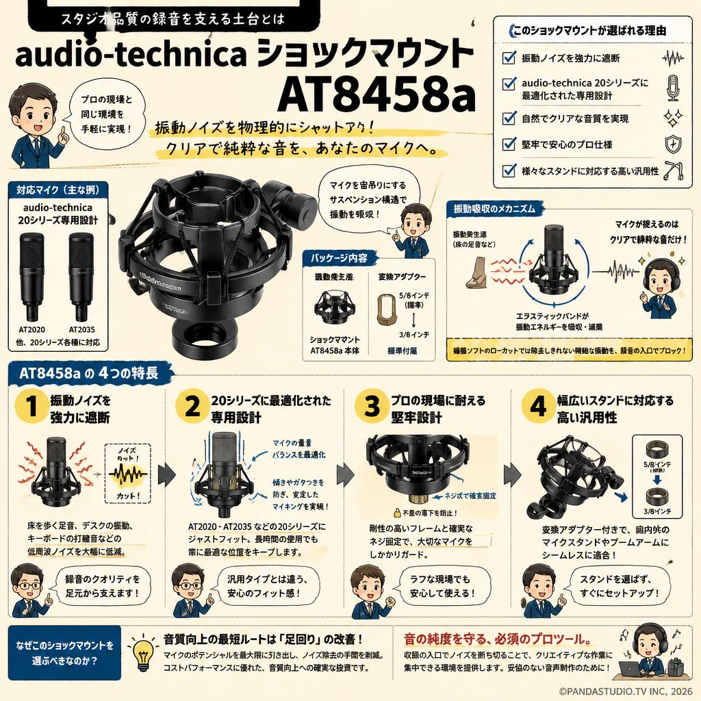 audio-technica ショックマウント AT8458a 概要