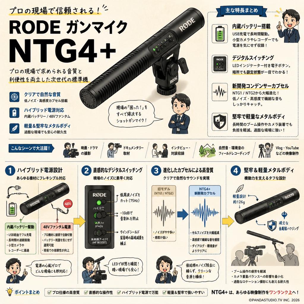 RODE ガンマイク NTG4＋ 概要
