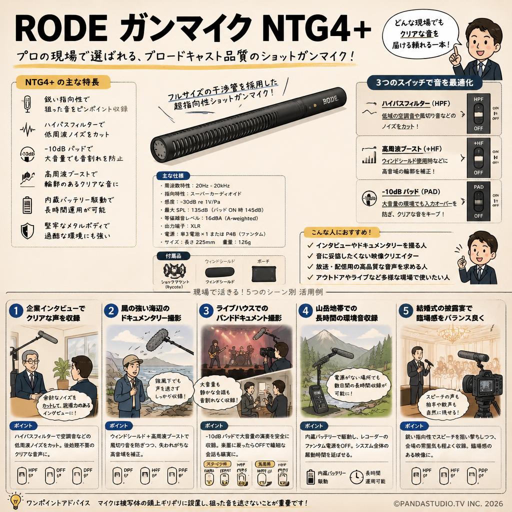 RODE ガンマイク NTG4＋ 用途