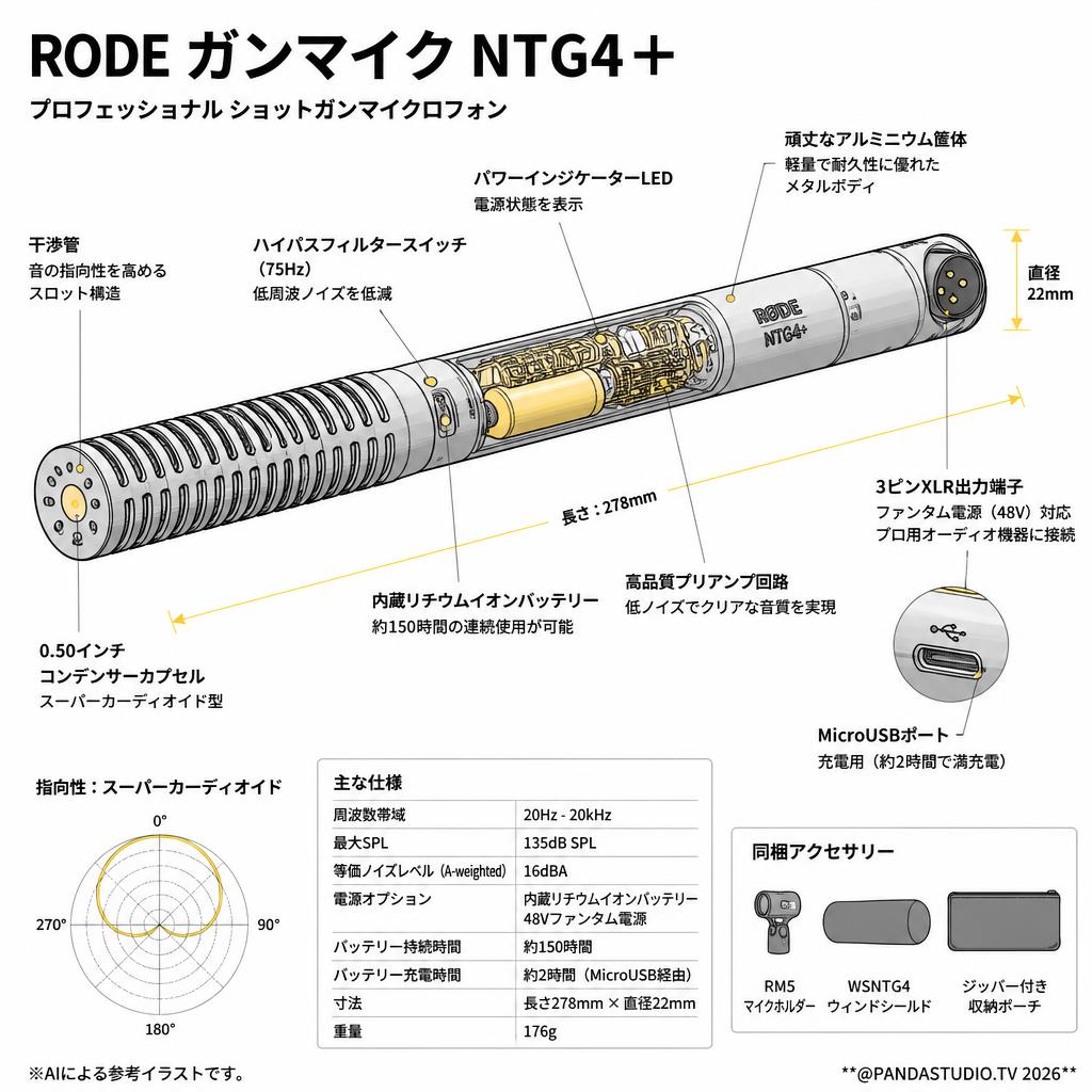RODE ガンマイク NTG4＋ スペック
