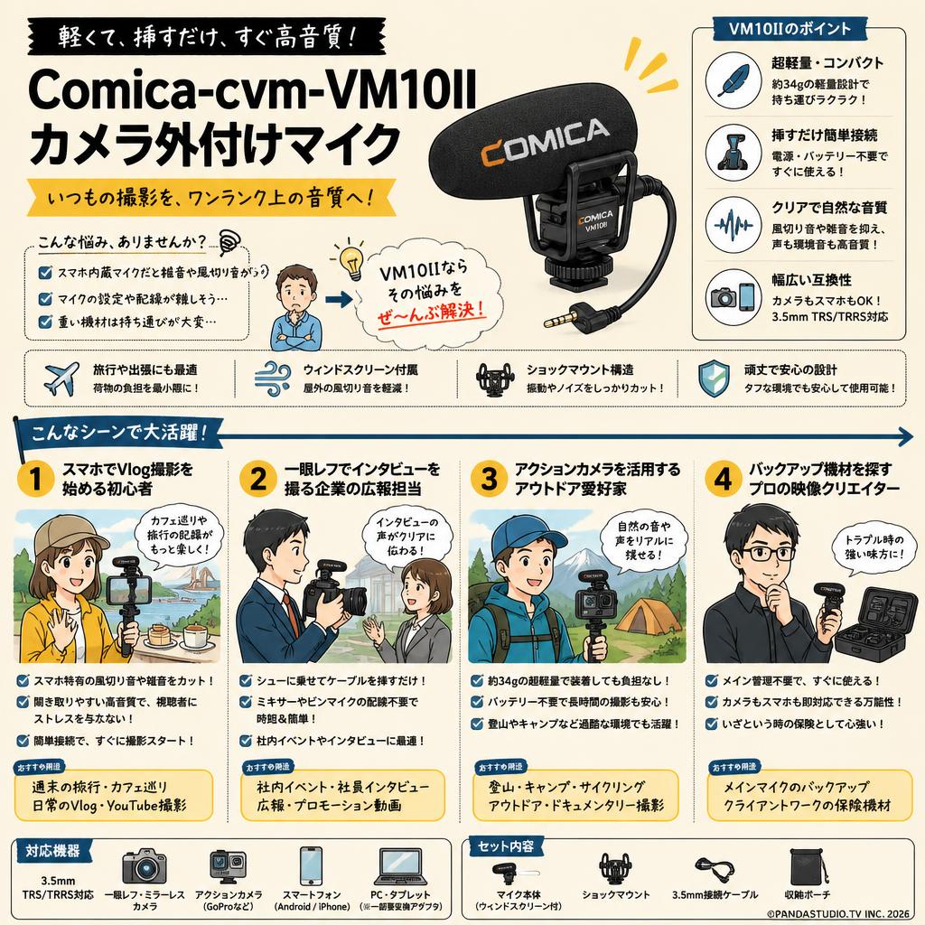Comica-cvm-VM10II カメラ外付けマイク おもな対象のお客様