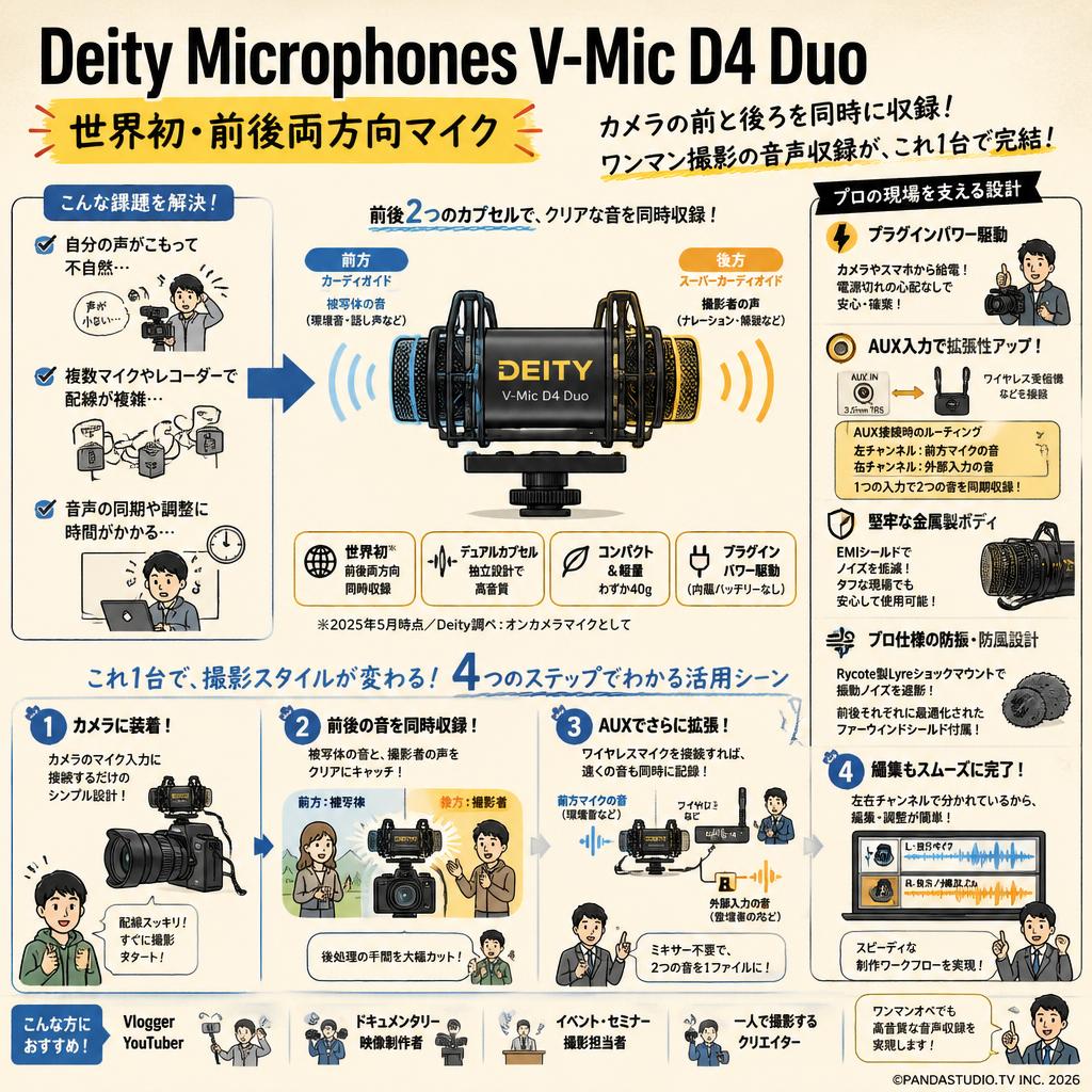 Deity Microphones V-Mic D4 Duo （世界初・前後両方向マイク） 概要