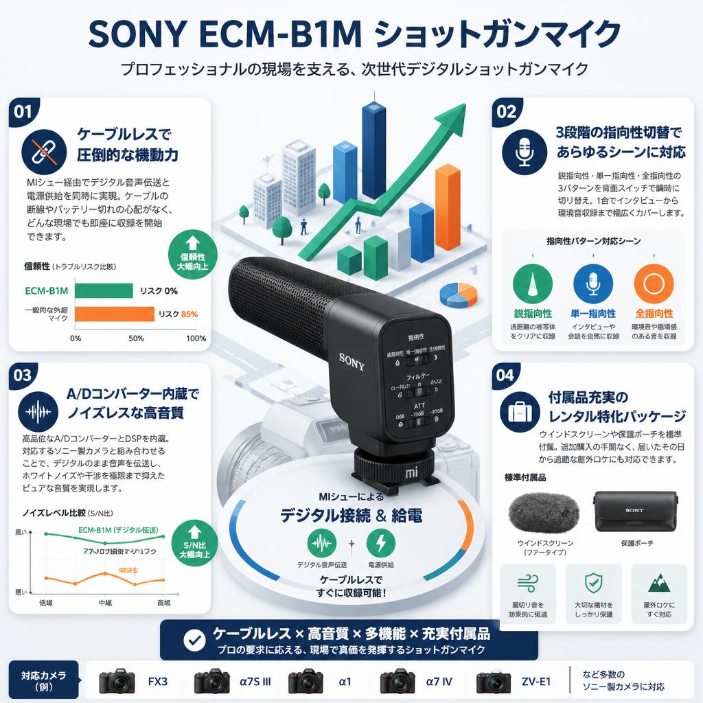 SONY ECM-B1M ショットガンマイク セールスポイント