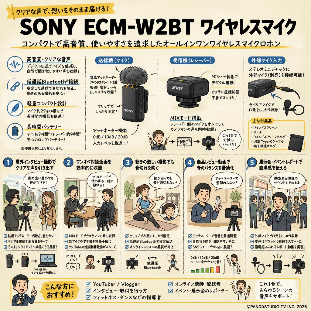 SONY ECM-W2BT ワイヤレスマイク 用途