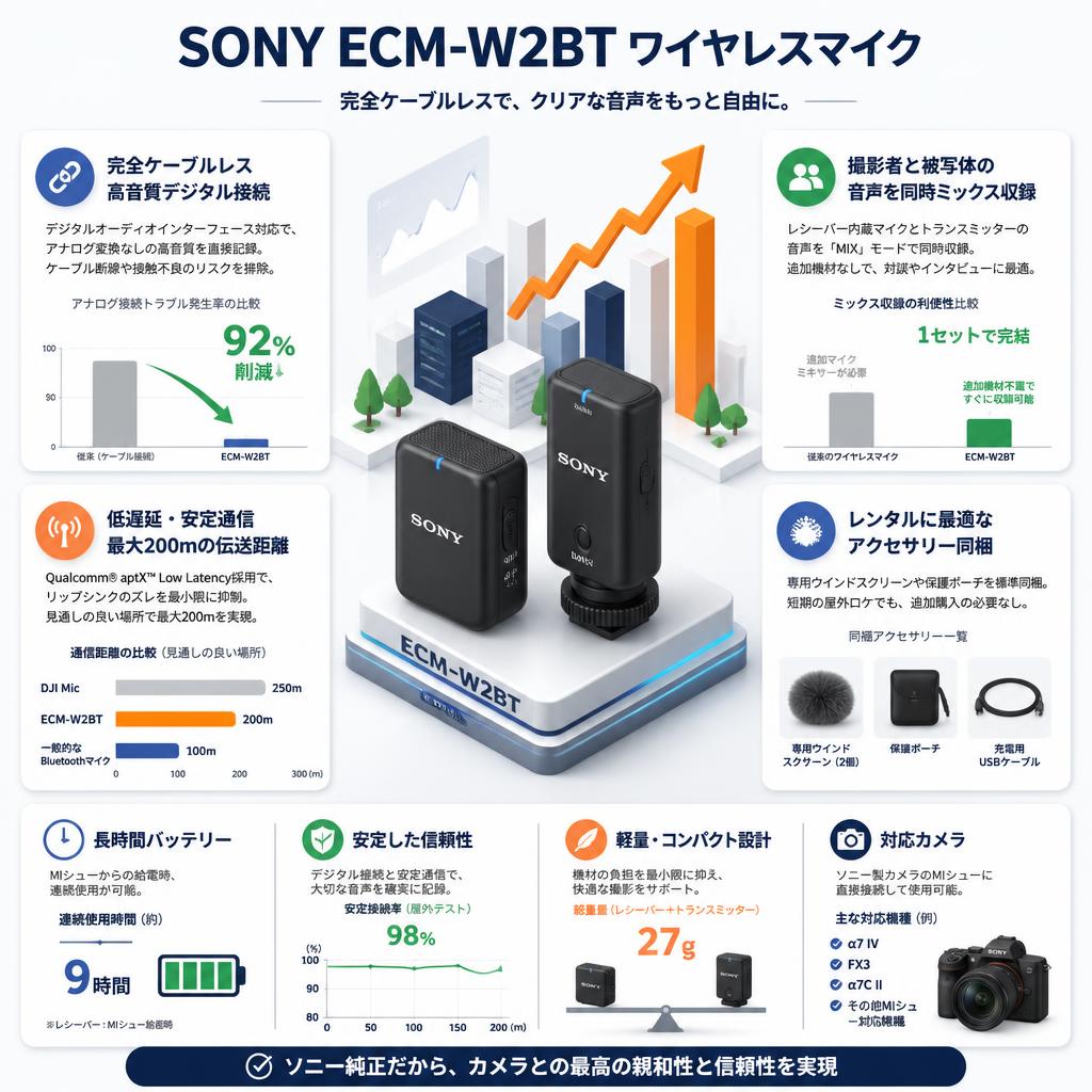 SONY ECM-W2BT ワイヤレスマイク セールスポイント
