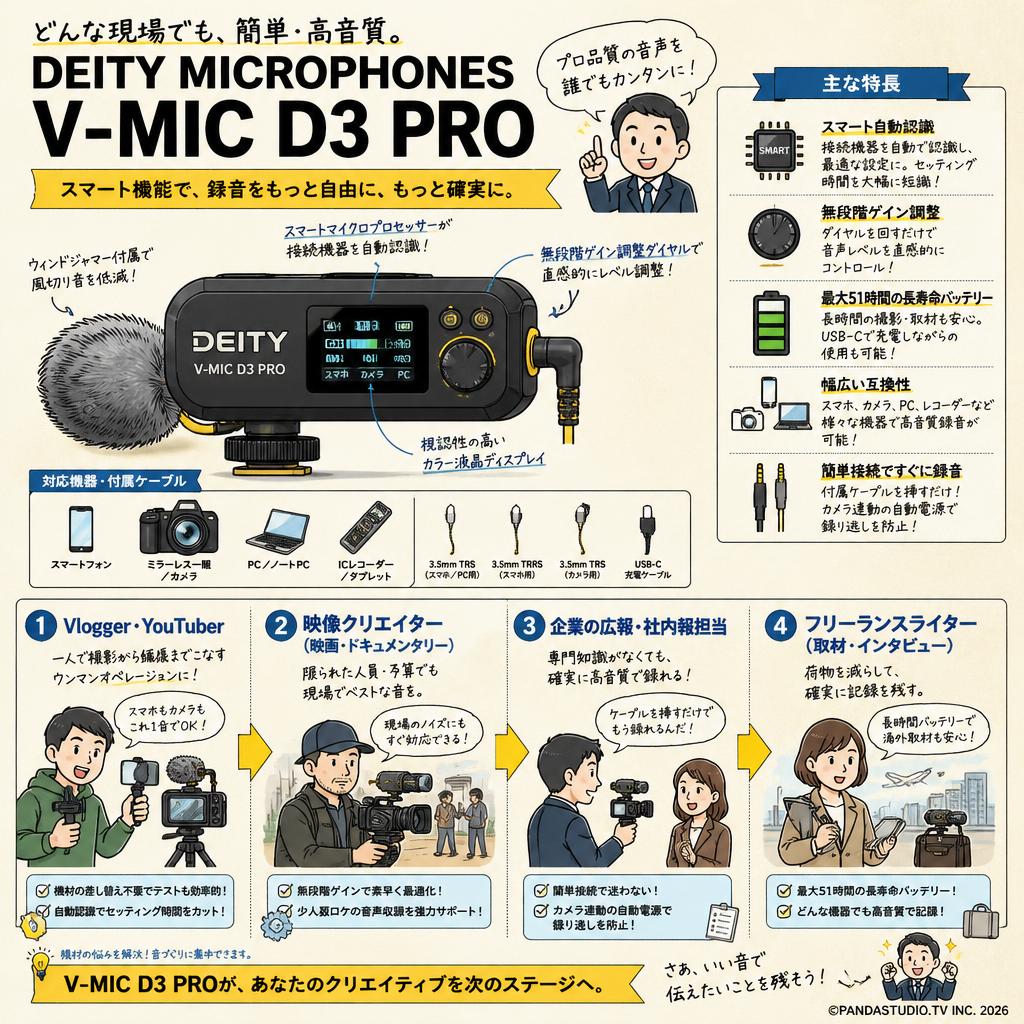Deity Microphones V-Mic D3 PRO おもな対象のお客様