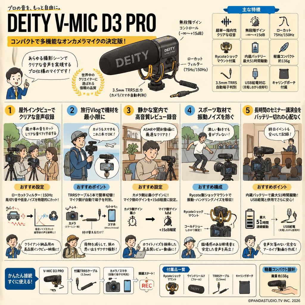 Deity Microphones V-Mic D3 PRO 用途