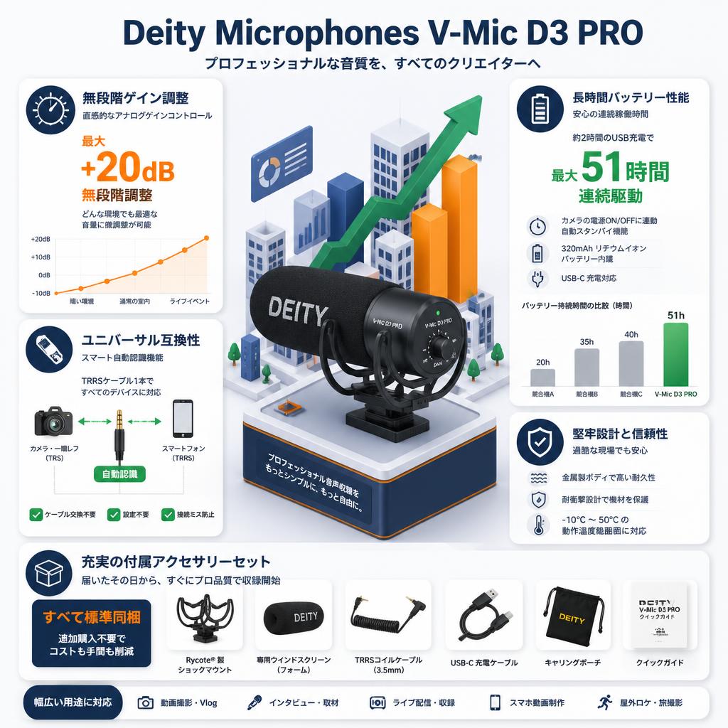 Deity Microphones V-Mic D3 PRO セールスポイント