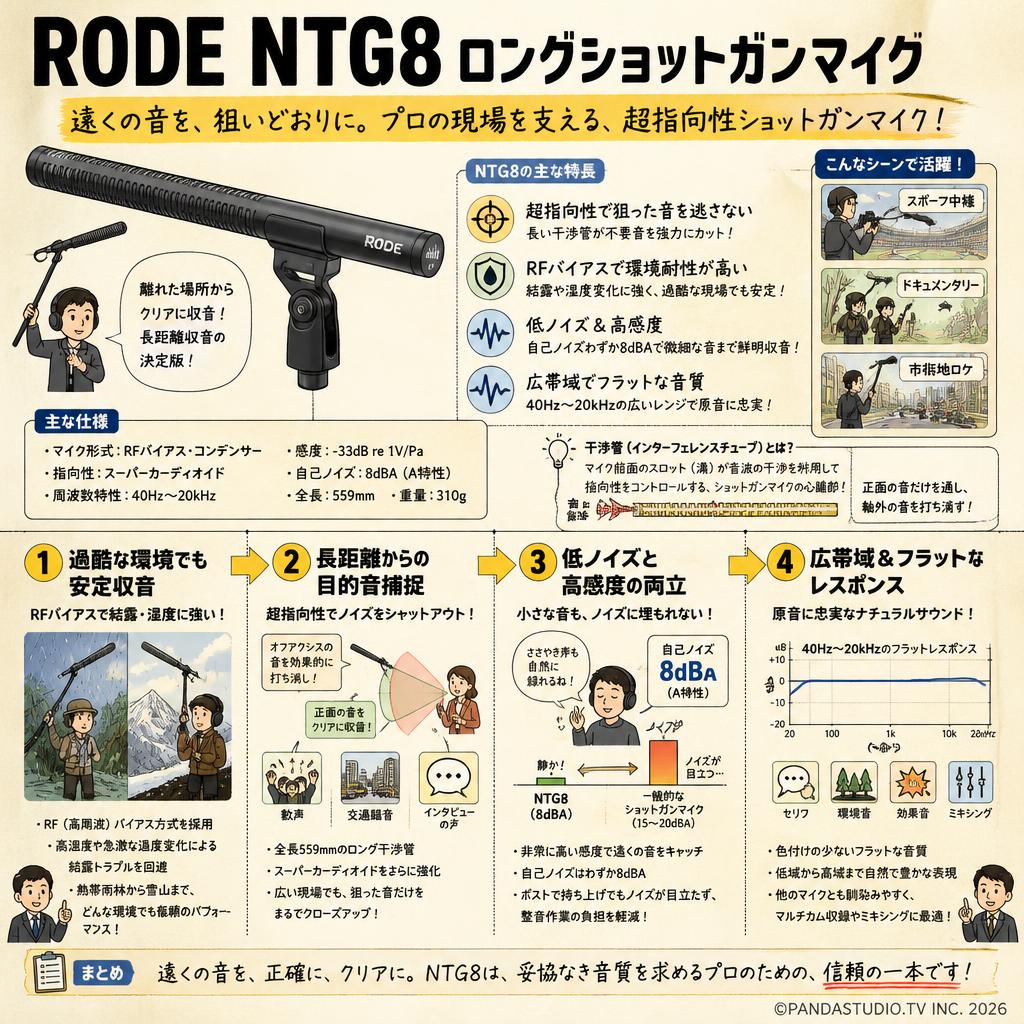 RODE NTG8 ロングショットガンマイク 概要