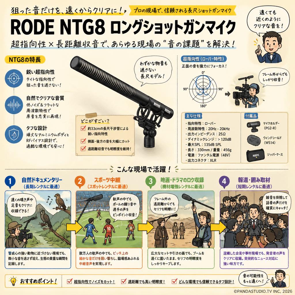 RODE NTG8 ロングショットガンマイク おもな対象のお客様