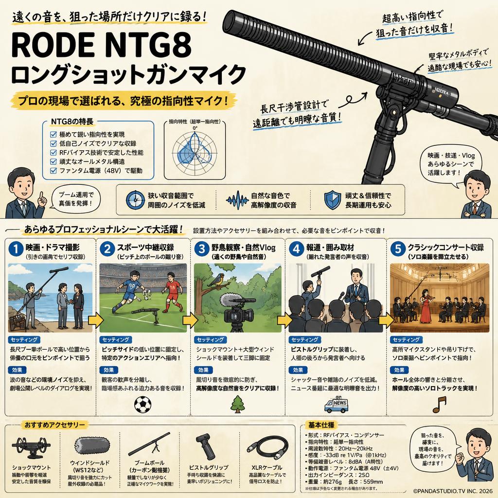 RODE NTG8 ロングショットガンマイク 用途