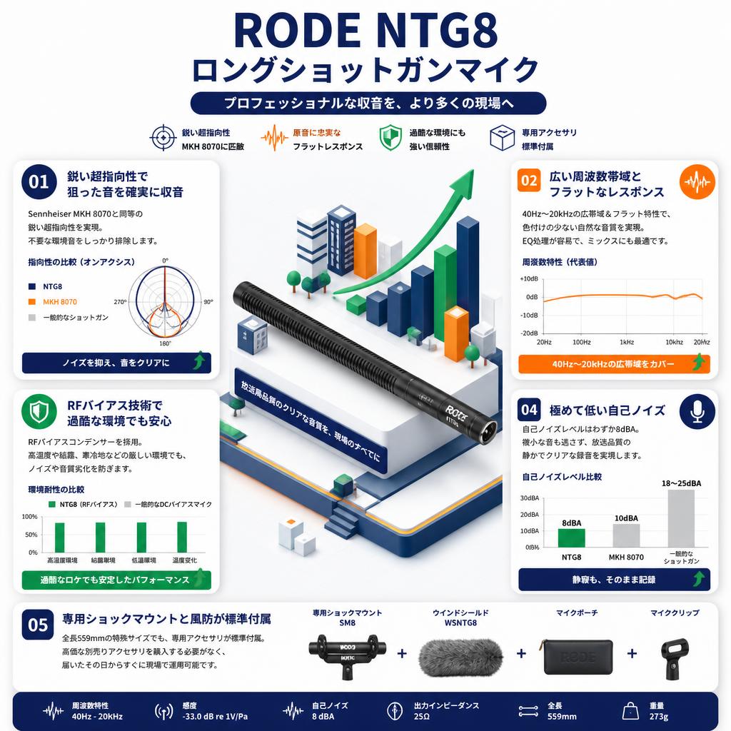 RODE NTG8 ロングショットガンマイク セールスポイント