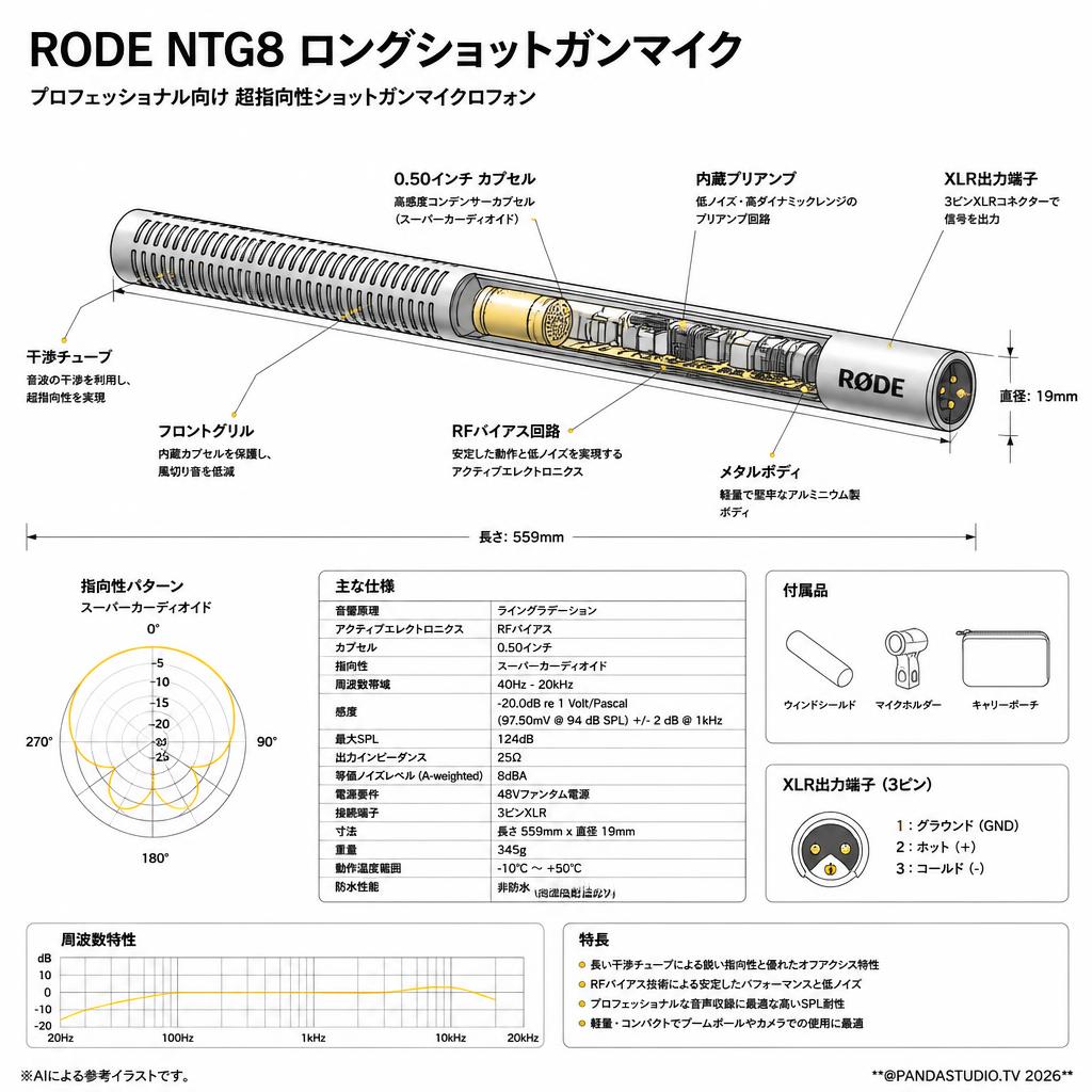 RODE NTG8 ロングショットガンマイク スペック