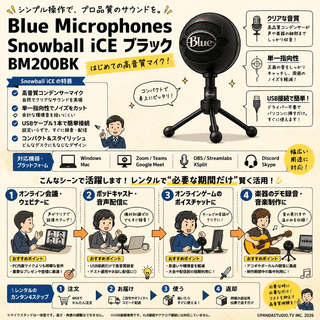 Blue Microphones Snowball iCE ブラック BM200BK おもな対象のお客様