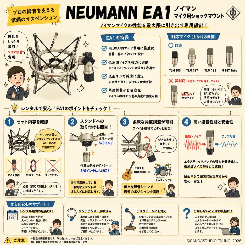 NEUMANN EA1 ノイマン マイク用ショックマウント FAQ（よくある質問と答え）