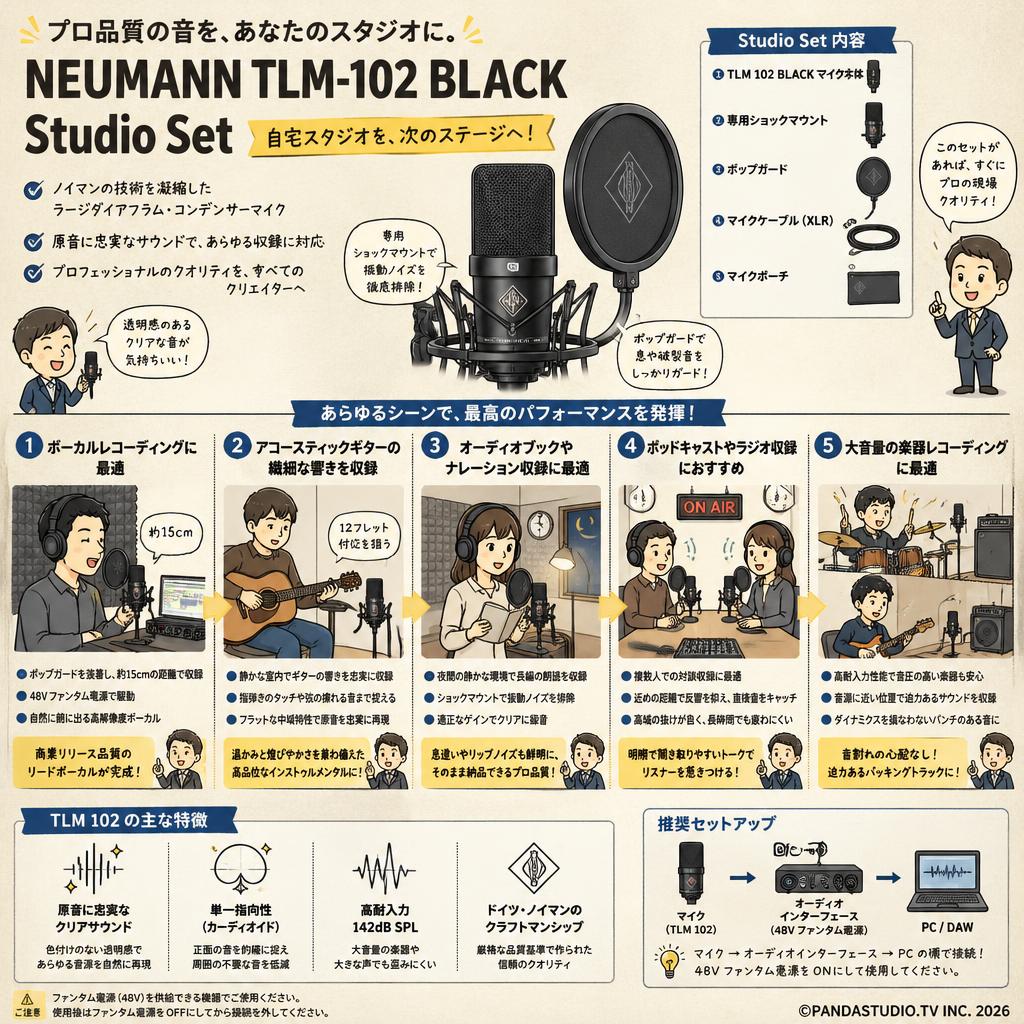 NEUMANN TLM-102 BLACK Studio Set 用途