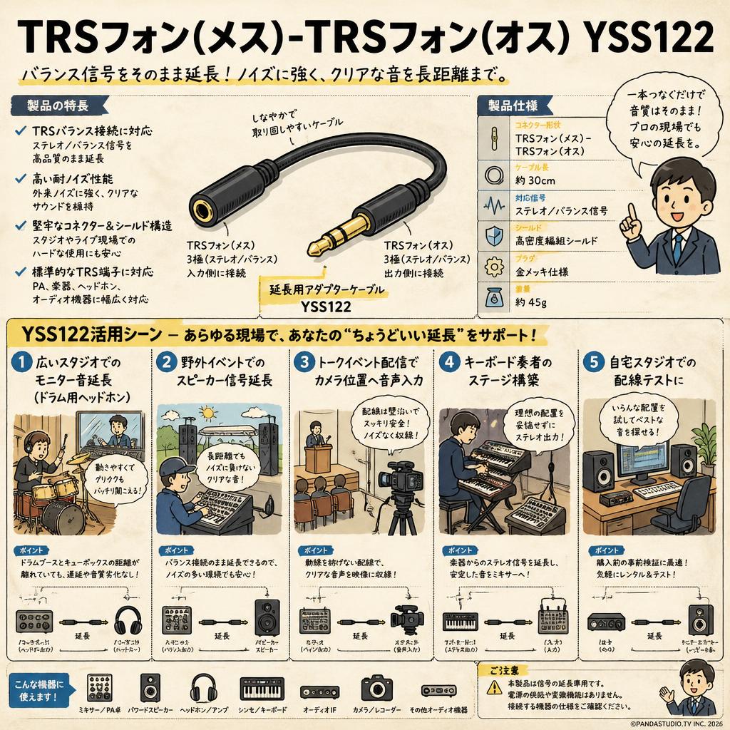 TRSフォン(メス)-TRSフォン(オス)  YSS122 用途