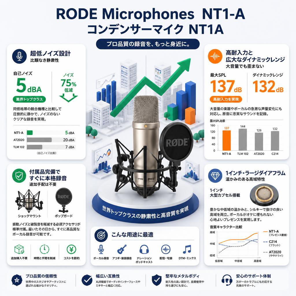 RODE Microphones  NT1-A コンデンサーマイク NT1A セールスポイント