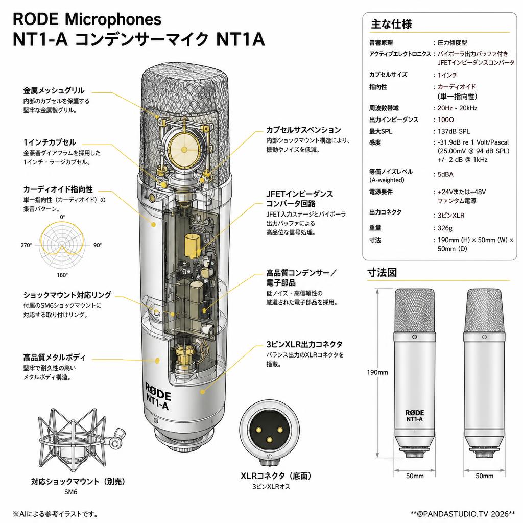 RODE Microphones  NT1-A コンデンサーマイク NT1A スペック