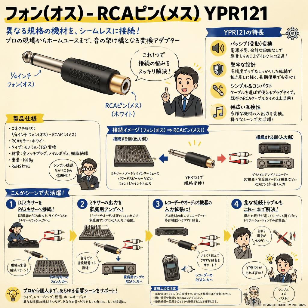 フォン(オス) - RCAピン(メス)YPR121 概要